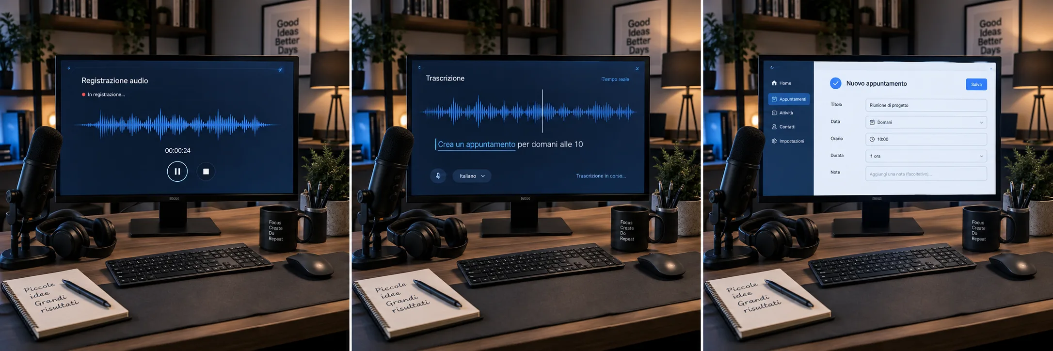 Dall’audio al software: un flusso controllabile · scena illustrativa