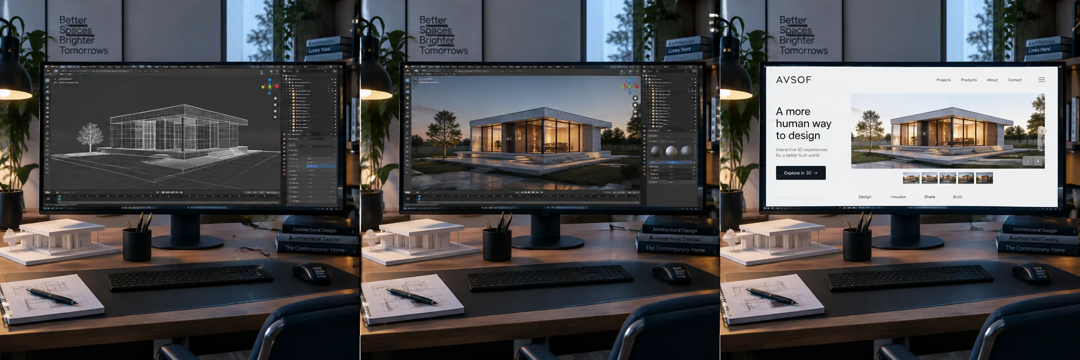 Dal modello 3D al sito web, senza rallentarlo · scena illustrativa